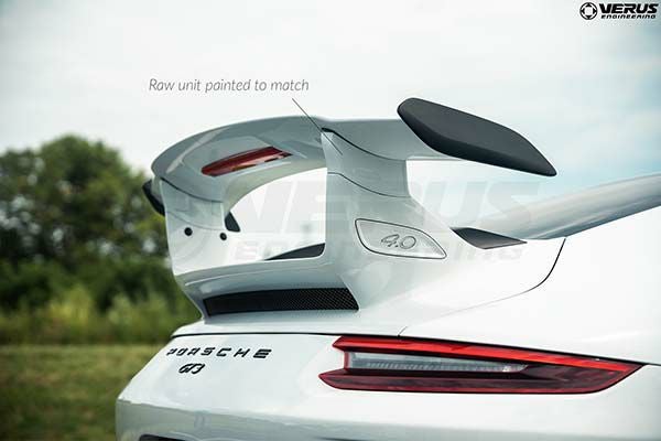 991GT3用ウイングライザー（ブラック）ルームミラーでリアが見える