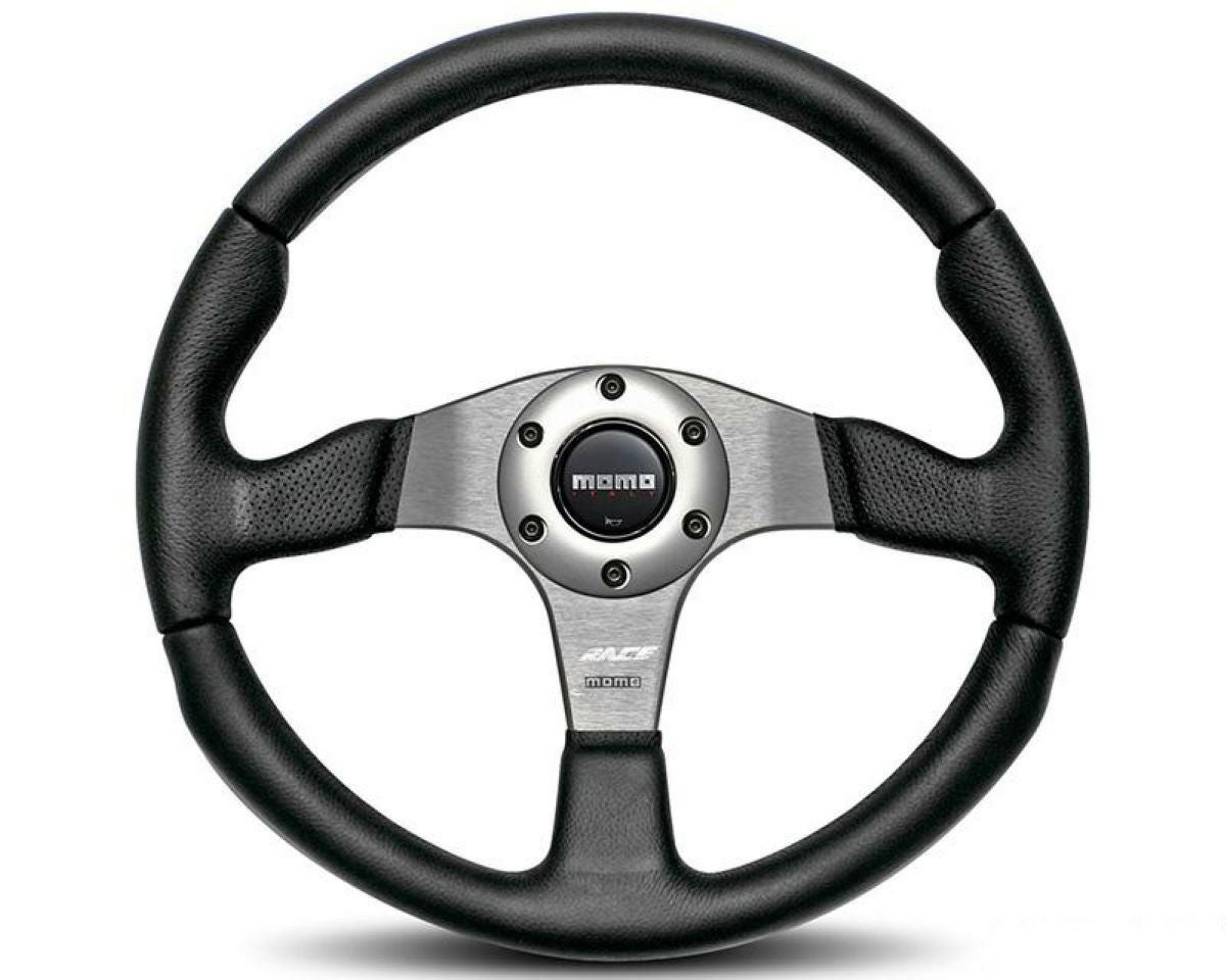 MOMO ステアリングホイール 320mm ブラック MOMO】レース320mm ステアリングホイール(ブラックレザー)