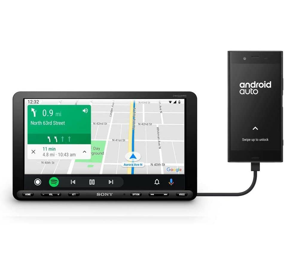 SONY AX8100 1DINダッシュナビ 9インチ 上下、前後、傾き可 Apple CarPlay