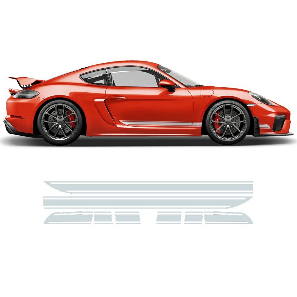 ポルシェ 987 ボクスター/ケイマン サイド デカール RACING SILVER