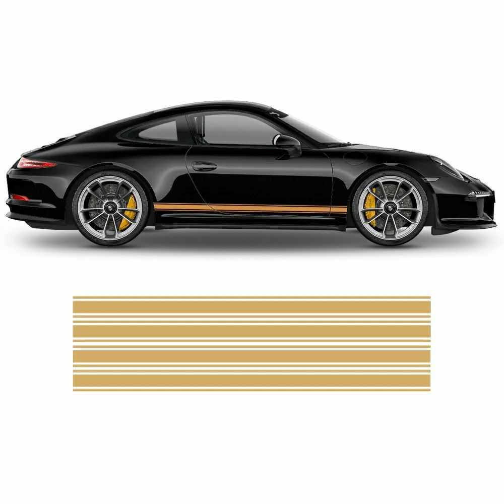 ポルシェ 911 サイド デカール RACING GOLD 1999年以降モデル