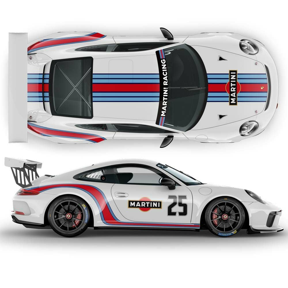 ポルシェ 911 カーブド・マルティニデカールセット(トップ&サイド