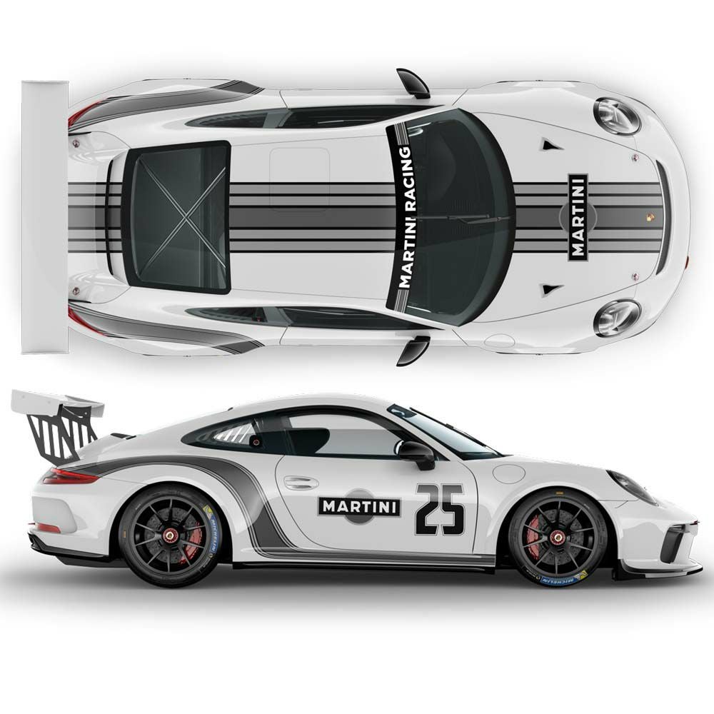 ポルシェ 911 カーブド・マルティニデカールセット(トップ&サイド