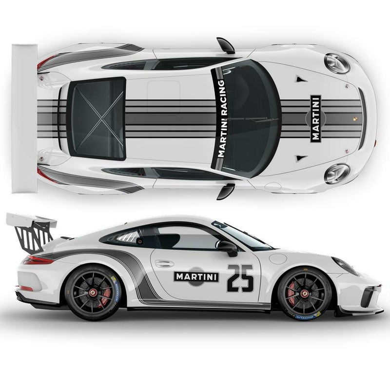 ポルシェ 911 カーブド・マルティニデカールセット(トップ&サイド 