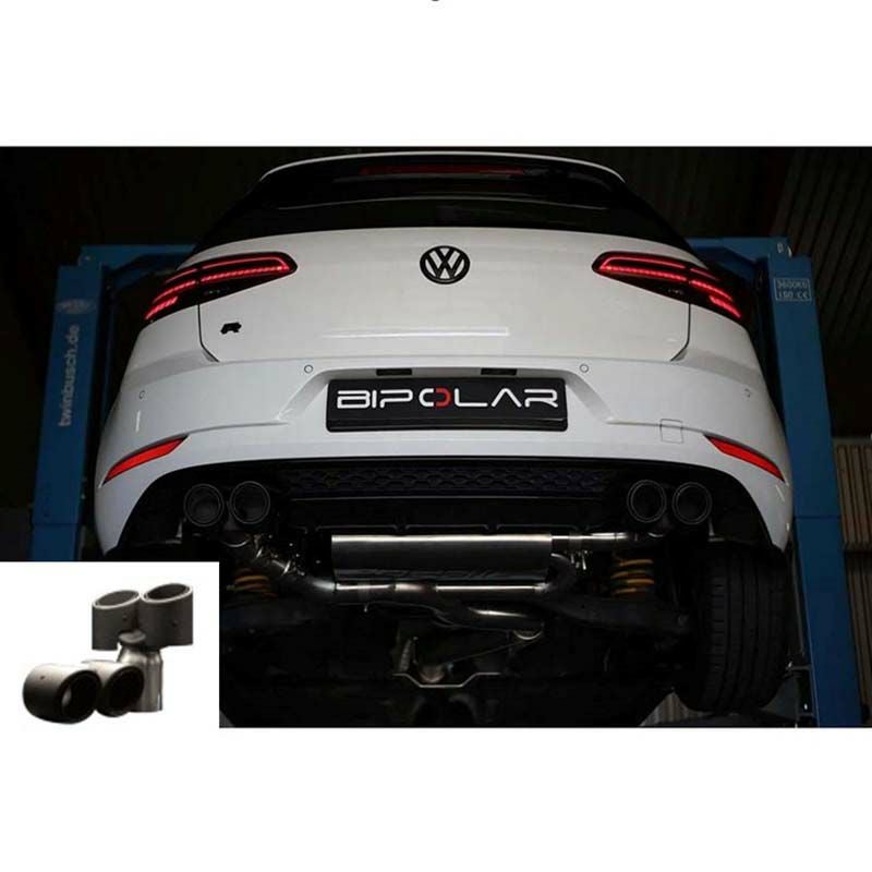 VW ゴルフ7.5R ECE認証 可変バルブマフラー(4本出しカーボンテール