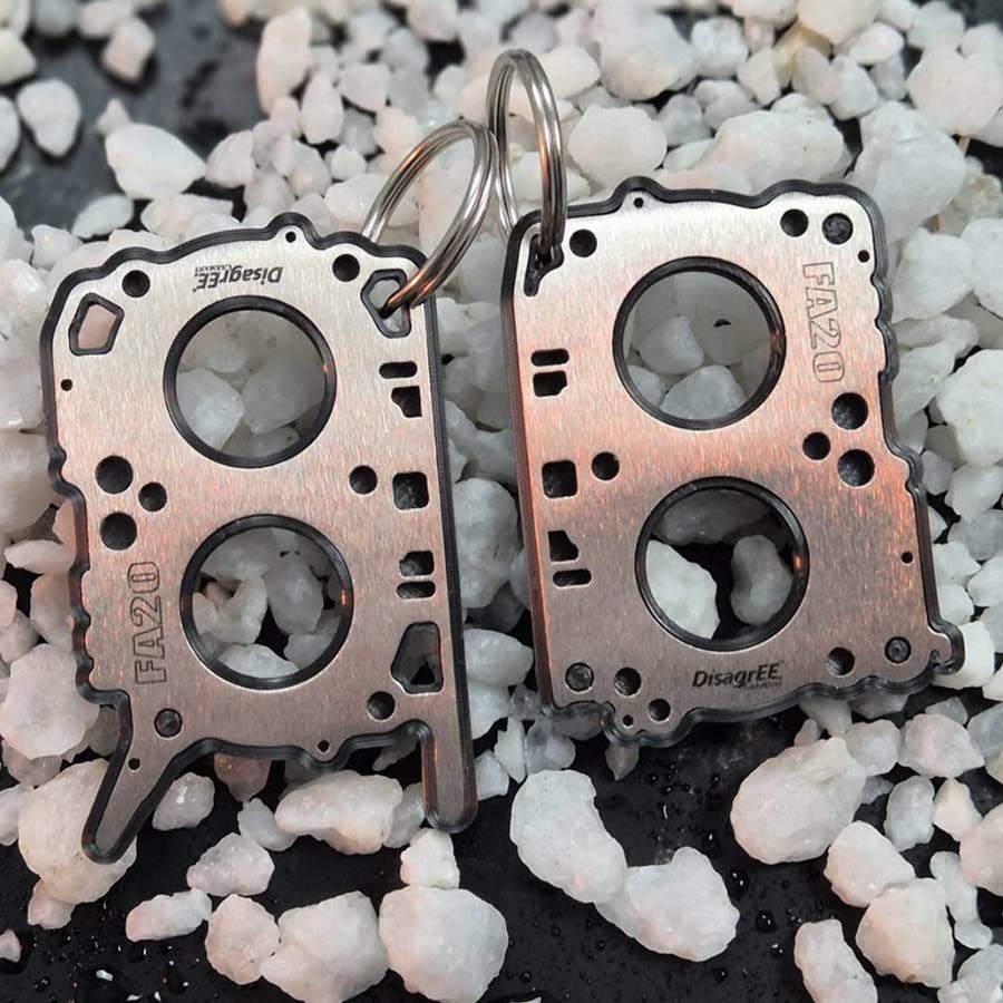 キーホルダー・アクリルキーホルダー JA63 FA20 スバル FA20エンジン ヘッドガスケットキーホルダー(刻印あり／ラバー